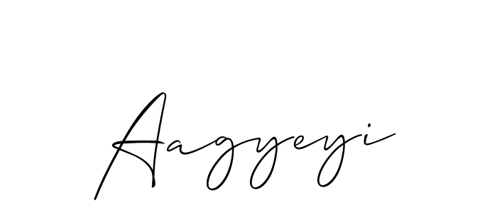 Similarly Allison_Script is the best handwritten signature design. Signature creator online .You can use it as an online autograph creator for name Aagyeyi. Aagyeyi signature style 2 images and pictures png