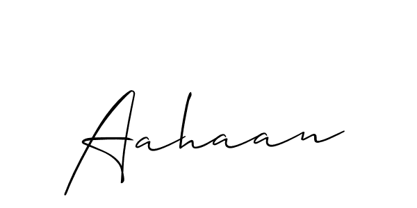 Make a beautiful signature design for name Aahaan. With this signature (Allison_Script) style, you can create a handwritten signature for free. Aahaan signature style 2 images and pictures png