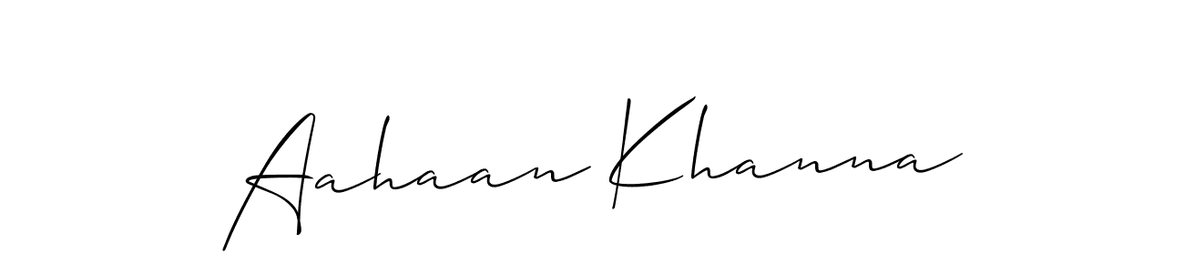 Also You can easily find your signature by using the search form. We will create Aahaan Khanna name handwritten signature images for you free of cost using Allison_Script sign style. Aahaan Khanna signature style 2 images and pictures png