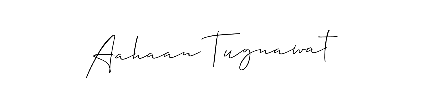 Also we have Aahaan Tugnawat name is the best signature style. Create professional handwritten signature collection using Allison_Script autograph style. Aahaan Tugnawat signature style 2 images and pictures png