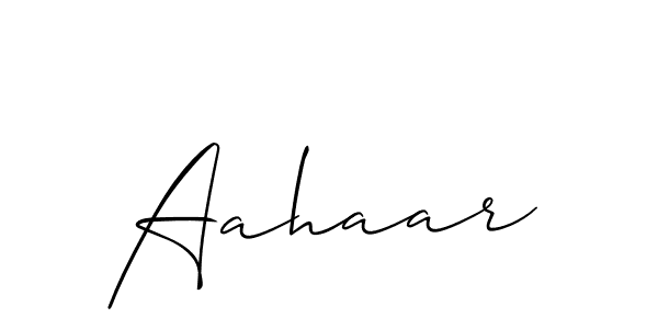 Make a beautiful signature design for name Aahaar. With this signature (Allison_Script) style, you can create a handwritten signature for free. Aahaar signature style 2 images and pictures png