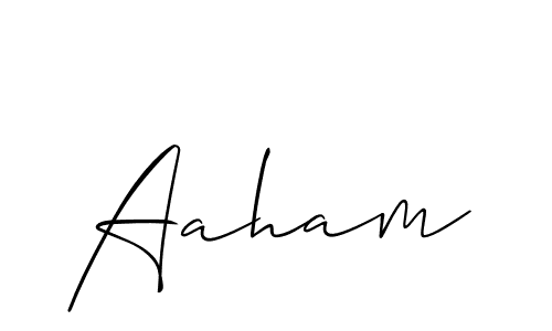 How to make Aaham name signature. Use Allison_Script style for creating short signs online. This is the latest handwritten sign. Aaham signature style 2 images and pictures png