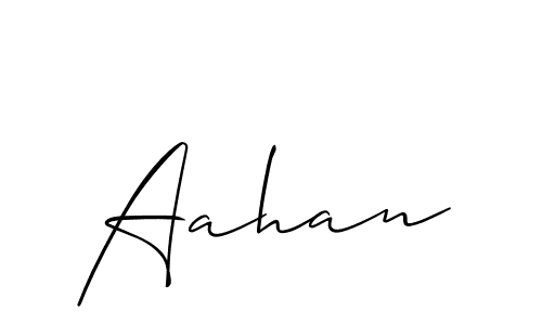 How to make Aahan signature? Allison_Script is a professional autograph style. Create handwritten signature for Aahan name. Aahan signature style 2 images and pictures png