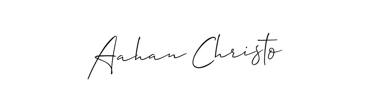 if you are searching for the best signature style for your name Aahan Christo. so please give up your signature search. here we have designed multiple signature styles  using Allison_Script. Aahan Christo signature style 2 images and pictures png