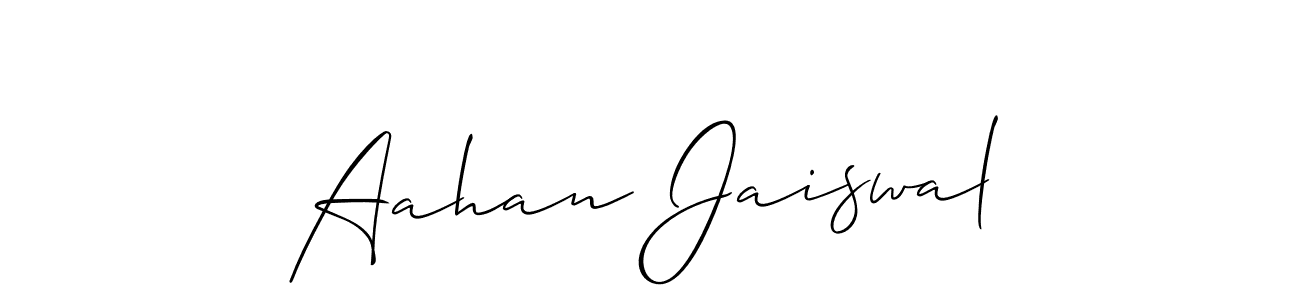 How to make Aahan Jaiswal signature? Allison_Script is a professional autograph style. Create handwritten signature for Aahan Jaiswal name. Aahan Jaiswal signature style 2 images and pictures png