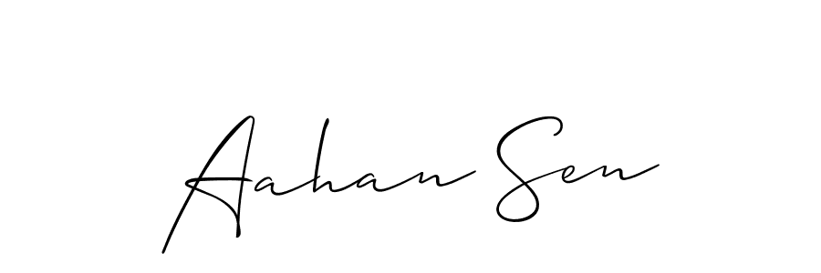 How to make Aahan Sen signature? Allison_Script is a professional autograph style. Create handwritten signature for Aahan Sen name. Aahan Sen signature style 2 images and pictures png
