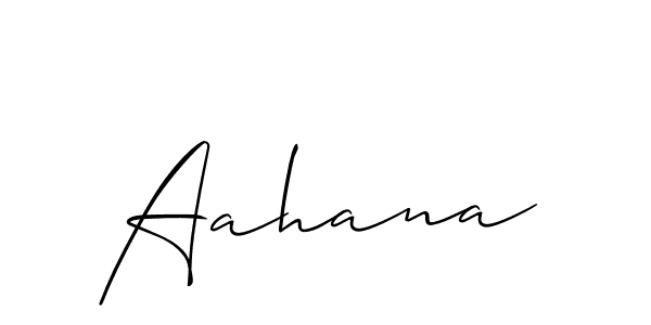 How to make Aahana signature? Allison_Script is a professional autograph style. Create handwritten signature for Aahana name. Aahana signature style 2 images and pictures png