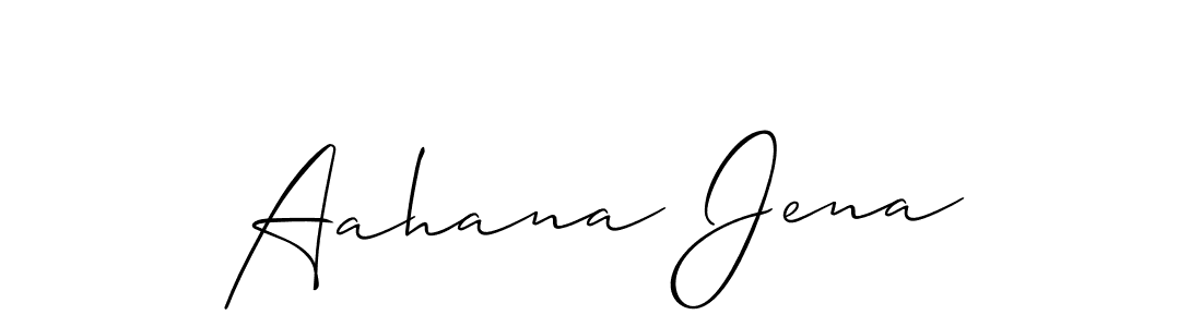 How to make Aahana Jena name signature. Use Allison_Script style for creating short signs online. This is the latest handwritten sign. Aahana Jena signature style 2 images and pictures png