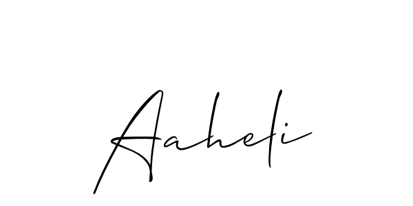 Use a signature maker to create a handwritten signature online. With this signature software, you can design (Allison_Script) your own signature for name Aaheli. Aaheli signature style 2 images and pictures png