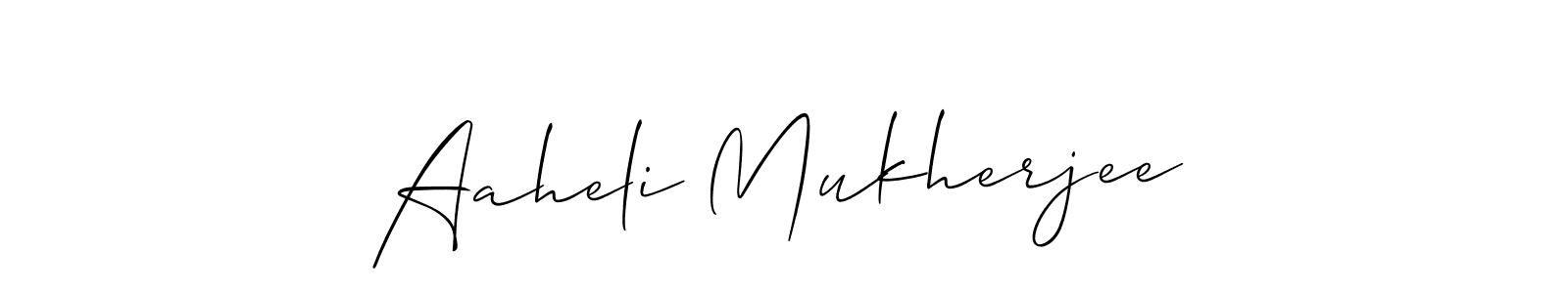 It looks lik you need a new signature style for name Aaheli Mukherjee. Design unique handwritten (Allison_Script) signature with our free signature maker in just a few clicks. Aaheli Mukherjee signature style 2 images and pictures png