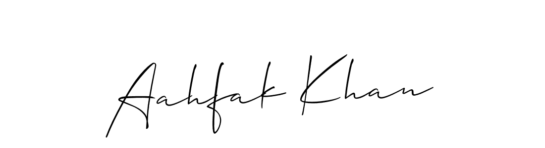 Also You can easily find your signature by using the search form. We will create Aahfak Khan name handwritten signature images for you free of cost using Allison_Script sign style. Aahfak Khan signature style 2 images and pictures png