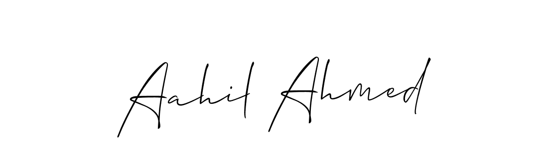 Make a beautiful signature design for name Aahil Ahmed. With this signature (Allison_Script) style, you can create a handwritten signature for free. Aahil Ahmed signature style 2 images and pictures png