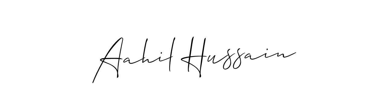 You should practise on your own different ways (Allison_Script) to write your name (Aahil Hussain) in signature. don't let someone else do it for you. Aahil Hussain signature style 2 images and pictures png