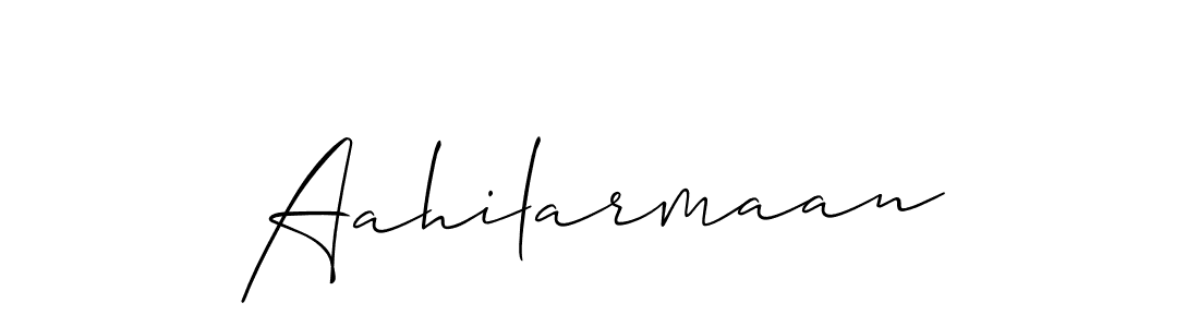 How to make Aahilarmaan name signature. Use Allison_Script style for creating short signs online. This is the latest handwritten sign. Aahilarmaan signature style 2 images and pictures png