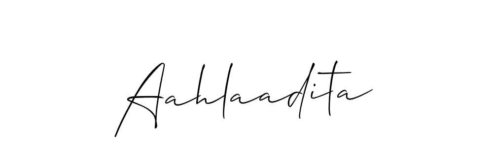 Create a beautiful signature design for name Aahlaadita. With this signature (Allison_Script) fonts, you can make a handwritten signature for free. Aahlaadita signature style 2 images and pictures png
