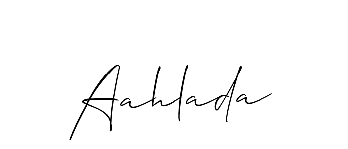 Allison_Script is a professional signature style that is perfect for those who want to add a touch of class to their signature. It is also a great choice for those who want to make their signature more unique. Get Aahlada name to fancy signature for free. Aahlada signature style 2 images and pictures png