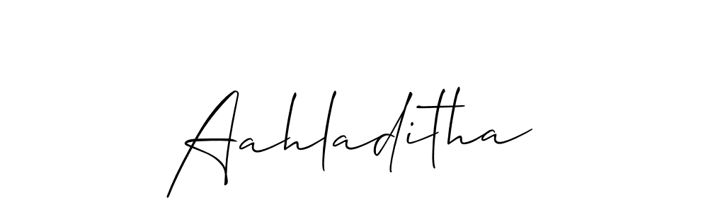 It looks lik you need a new signature style for name Aahladitha. Design unique handwritten (Allison_Script) signature with our free signature maker in just a few clicks. Aahladitha signature style 2 images and pictures png