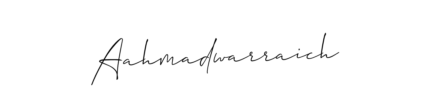 Aahmadwarraich stylish signature style. Best Handwritten Sign (Allison_Script) for my name. Handwritten Signature Collection Ideas for my name Aahmadwarraich. Aahmadwarraich signature style 2 images and pictures png
