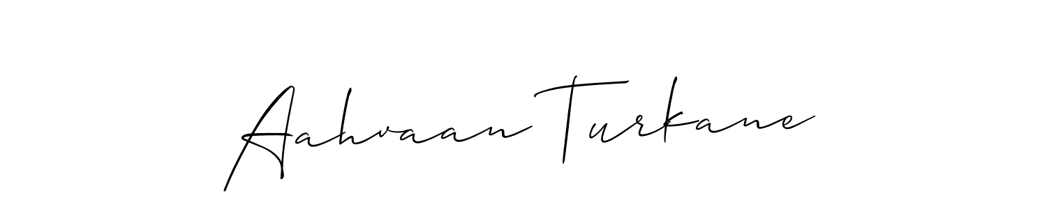 Allison_Script is a professional signature style that is perfect for those who want to add a touch of class to their signature. It is also a great choice for those who want to make their signature more unique. Get Aahvaan Turkane name to fancy signature for free. Aahvaan Turkane signature style 2 images and pictures png