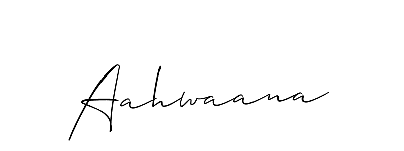 Use a signature maker to create a handwritten signature online. With this signature software, you can design (Allison_Script) your own signature for name Aahwaana. Aahwaana signature style 2 images and pictures png