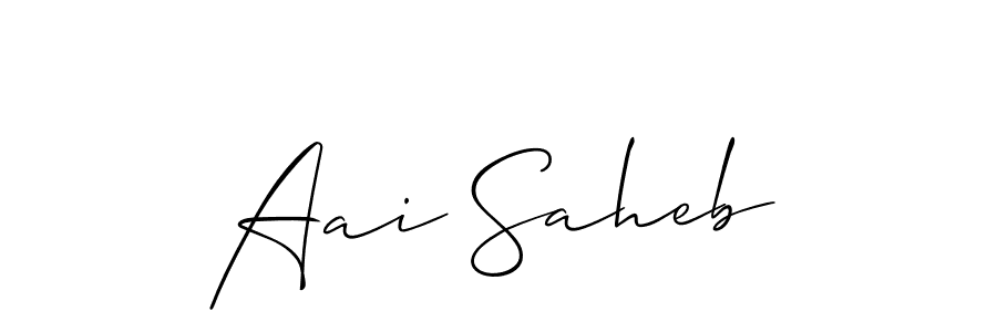 It looks lik you need a new signature style for name Aai Saheb. Design unique handwritten (Allison_Script) signature with our free signature maker in just a few clicks. Aai Saheb signature style 2 images and pictures png