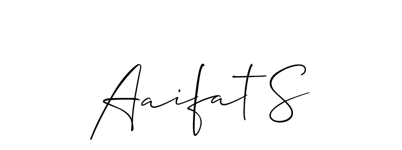Allison_Script is a professional signature style that is perfect for those who want to add a touch of class to their signature. It is also a great choice for those who want to make their signature more unique. Get Aaifat S name to fancy signature for free. Aaifat S signature style 2 images and pictures png