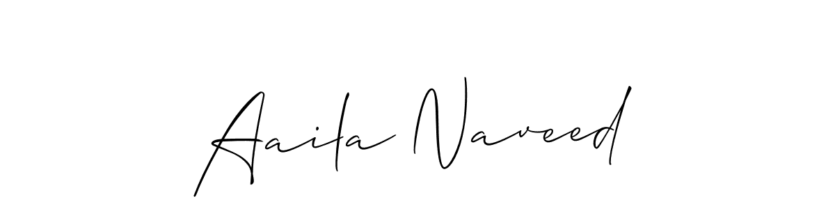 Create a beautiful signature design for name Aaila Naveed. With this signature (Allison_Script) fonts, you can make a handwritten signature for free. Aaila Naveed signature style 2 images and pictures png