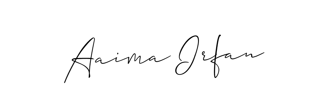 How to make Aaima Irfan signature? Allison_Script is a professional autograph style. Create handwritten signature for Aaima Irfan name. Aaima Irfan signature style 2 images and pictures png