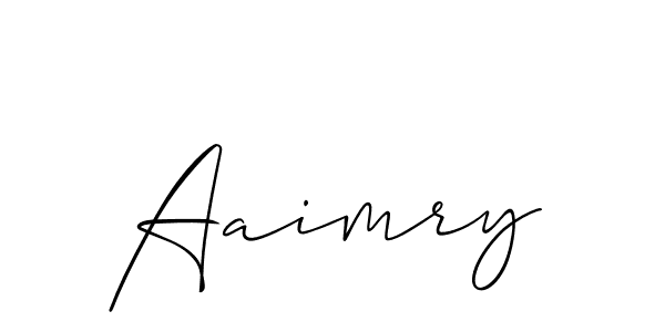 Make a short Aaimry signature style. Manage your documents anywhere anytime using Allison_Script. Create and add eSignatures, submit forms, share and send files easily. Aaimry signature style 2 images and pictures png