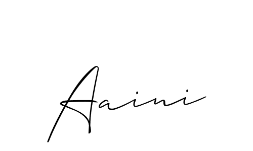 How to make Aaini signature? Allison_Script is a professional autograph style. Create handwritten signature for Aaini name. Aaini signature style 2 images and pictures png