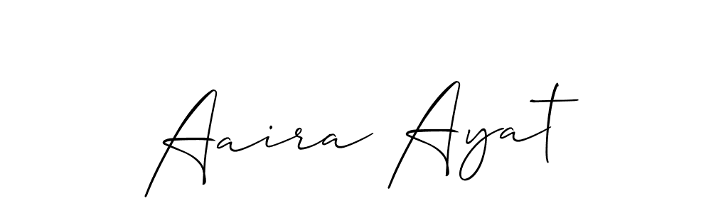 Also You can easily find your signature by using the search form. We will create Aaira Ayat name handwritten signature images for you free of cost using Allison_Script sign style. Aaira Ayat signature style 2 images and pictures png
