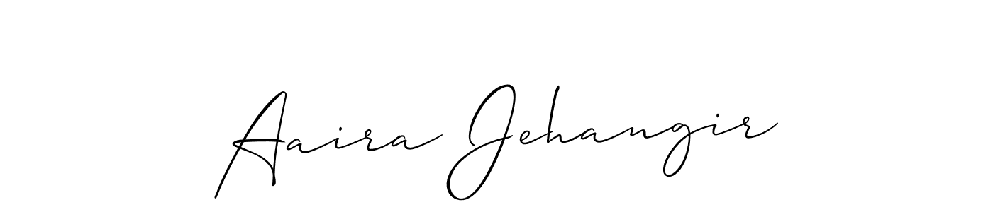 Also we have Aaira Jehangir name is the best signature style. Create professional handwritten signature collection using Allison_Script autograph style. Aaira Jehangir signature style 2 images and pictures png