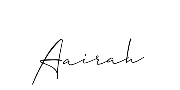 Create a beautiful signature design for name Aairah. With this signature (Allison_Script) fonts, you can make a handwritten signature for free. Aairah signature style 2 images and pictures png