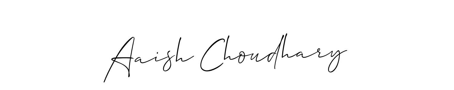 How to make Aaish Choudhary name signature. Use Allison_Script style for creating short signs online. This is the latest handwritten sign. Aaish Choudhary signature style 2 images and pictures png