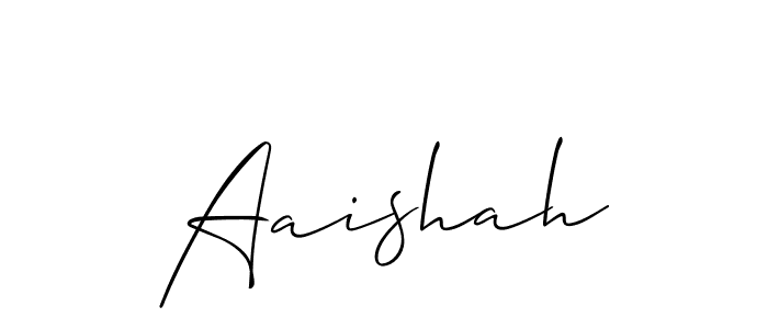 Also we have Aaishah name is the best signature style. Create professional handwritten signature collection using Allison_Script autograph style. Aaishah signature style 2 images and pictures png