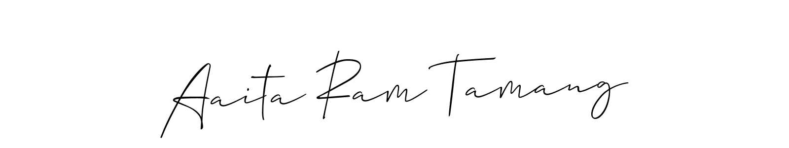 How to Draw Aaita Ram Tamang signature style? Allison_Script is a latest design signature styles for name Aaita Ram Tamang. Aaita Ram Tamang signature style 2 images and pictures png