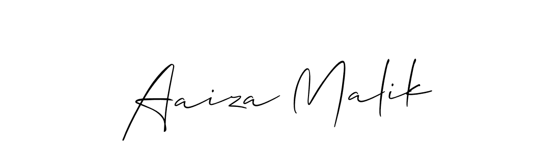 Create a beautiful signature design for name Aaiza Malik. With this signature (Allison_Script) fonts, you can make a handwritten signature for free. Aaiza Malik signature style 2 images and pictures png