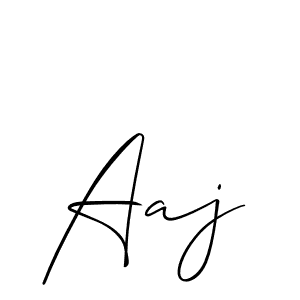 How to make Aaj signature? Allison_Script is a professional autograph style. Create handwritten signature for Aaj name. Aaj signature style 2 images and pictures png
