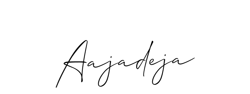 How to make Aajadeja signature? Allison_Script is a professional autograph style. Create handwritten signature for Aajadeja name. Aajadeja signature style 2 images and pictures png