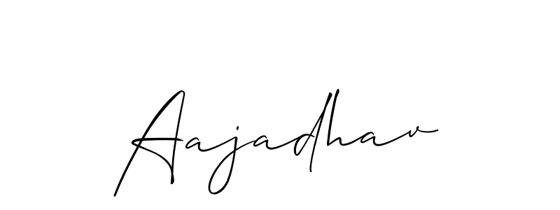 Also You can easily find your signature by using the search form. We will create Aajadhav name handwritten signature images for you free of cost using Allison_Script sign style. Aajadhav signature style 2 images and pictures png