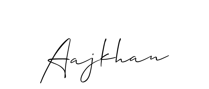 The best way (Allison_Script) to make a short signature is to pick only two or three words in your name. The name Aajkhan include a total of six letters. For converting this name. Aajkhan signature style 2 images and pictures png