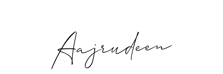 Create a beautiful signature design for name Aajrudeen. With this signature (Allison_Script) fonts, you can make a handwritten signature for free. Aajrudeen signature style 2 images and pictures png
