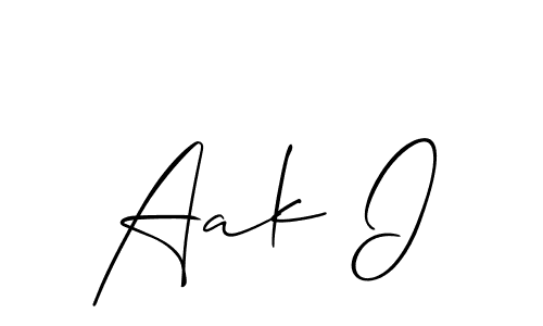 Create a beautiful signature design for name Aak I. With this signature (Allison_Script) fonts, you can make a handwritten signature for free. Aak I signature style 2 images and pictures png