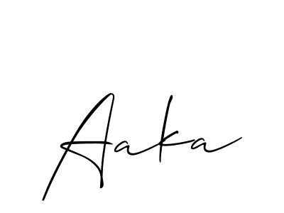 How to make Aaka signature? Allison_Script is a professional autograph style. Create handwritten signature for Aaka name. Aaka signature style 2 images and pictures png