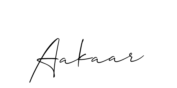 Design your own signature with our free online signature maker. With this signature software, you can create a handwritten (Allison_Script) signature for name Aakaar. Aakaar signature style 2 images and pictures png