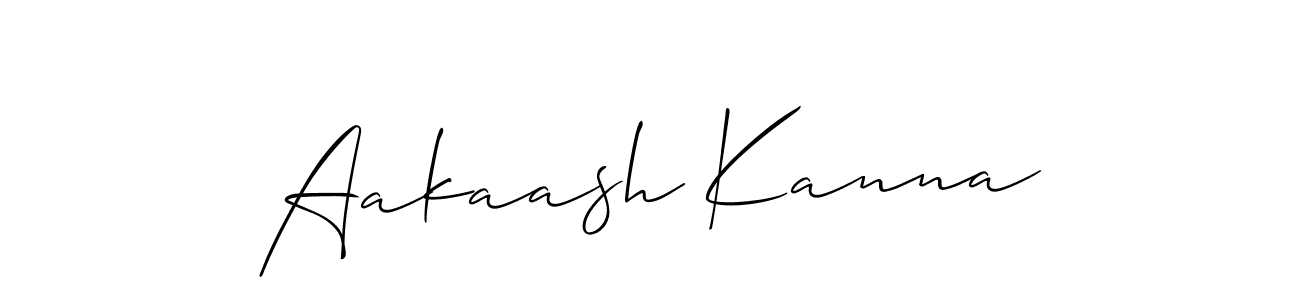 Make a beautiful signature design for name Aakaash Kanna. With this signature (Allison_Script) style, you can create a handwritten signature for free. Aakaash Kanna signature style 2 images and pictures png
