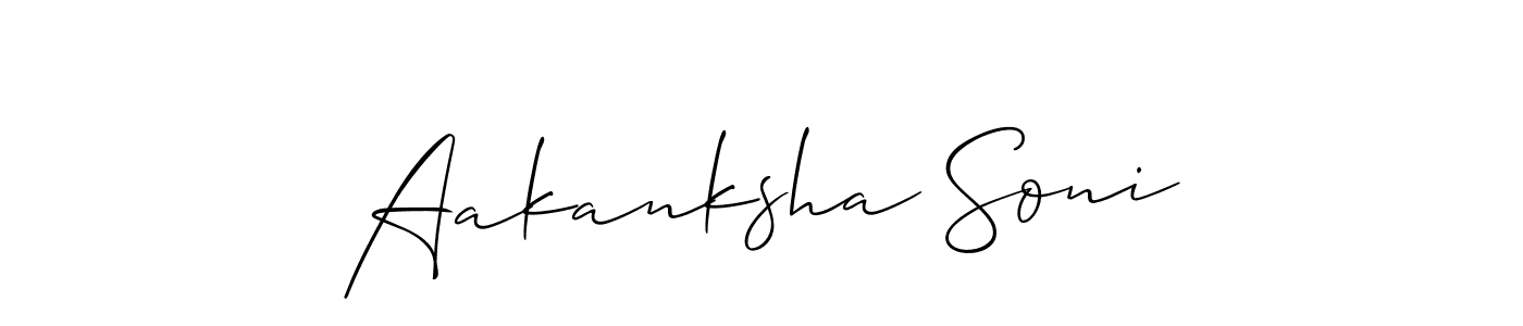 Aakanksha Soni stylish signature style. Best Handwritten Sign (Allison_Script) for my name. Handwritten Signature Collection Ideas for my name Aakanksha Soni. Aakanksha Soni signature style 2 images and pictures png