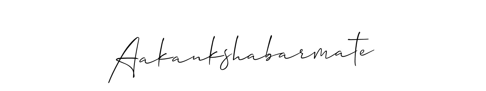 Allison_Script is a professional signature style that is perfect for those who want to add a touch of class to their signature. It is also a great choice for those who want to make their signature more unique. Get Aakankshabarmate name to fancy signature for free. Aakankshabarmate signature style 2 images and pictures png
