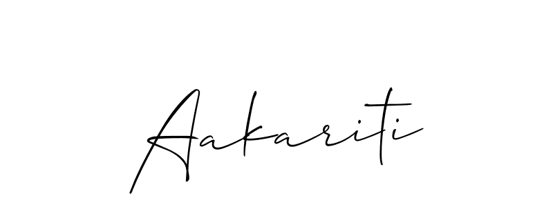 Design your own signature with our free online signature maker. With this signature software, you can create a handwritten (Allison_Script) signature for name Aakariti. Aakariti signature style 2 images and pictures png