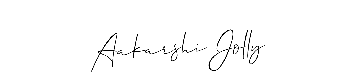 How to make Aakarshi Jolly name signature. Use Allison_Script style for creating short signs online. This is the latest handwritten sign. Aakarshi Jolly signature style 2 images and pictures png